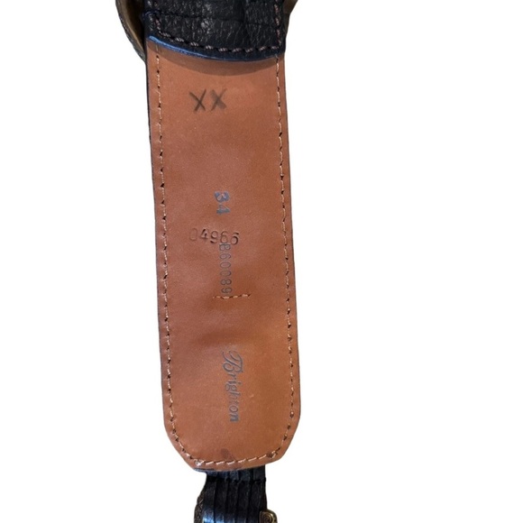 Brighton Belt B60089 Black with Gold buckle/accents Stitching Pattern Size 38 - Picture 6 of 6